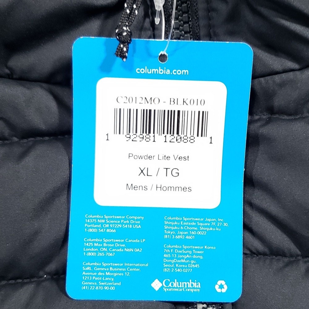Columbia Powder Lite Vest Mens XL Black Omni-Heat Puffer Alexa Fund Logo C2012MO - Picture 3 of 12
